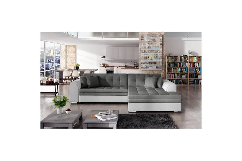 Hjørnesofa Eltap Sorento 296x194x78 cm - Sawana 05, Soft 17, Mørkegrå, Højre - Møbler - Sofaer - Sovesofaer