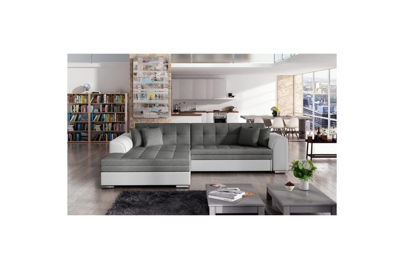 Hjørnesofa Eltap Sorento 296x194x78 cm - Sawana 05, Soft 17, Mørkegrå, Venstre - Møbler - Sofaer - Sovesofaer