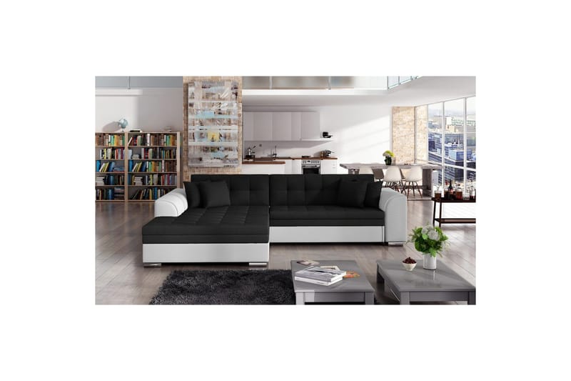 Hjørnesofa Eltap Sorento 296x194x78 cm, Sawana 14, Soft 17, Sort, Venstre