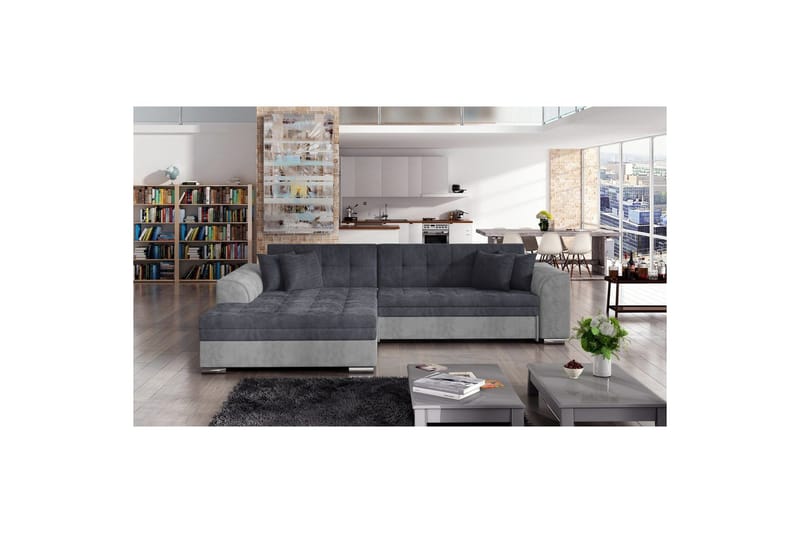 Hjørnesofa Eltap Sorento 296x194x78 cm - Paros 06, Paros 05, Grå, Venstre - Møbler - Sofaer - Sovesofaer