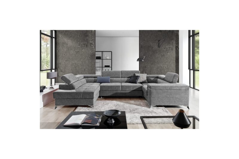 Hjørnesofa Eltap Thiago 342x208x88 cm - Gusto 86, Mørkegrå, Venstre - Møbler - Sofaer - Sovesofaer