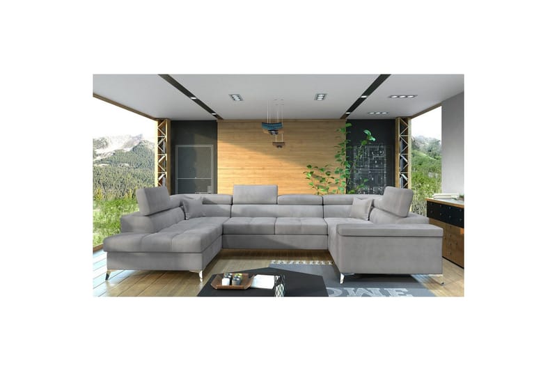 Hjørnesofa Eltap Thiago 342x208x88 cm, Monolith 84, Grå, Venstre