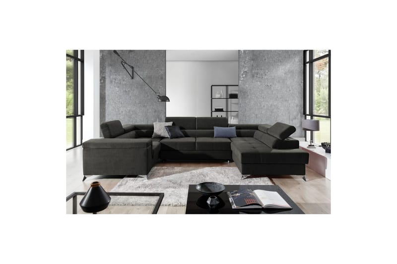 Hjørnesofa Eltap Thiago 342x208x88 cm - Sawana 05, Mørkegrå, Højre - Møbler - Sofaer - Sovesofaer