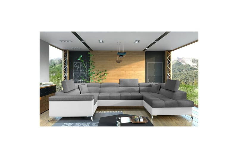 Hjørnesofa Eltap Thiago 342x208x88 cm - Sawana 05, Soft 17, Grå, Højre - Møbler - Sofaer - Sovesofaer