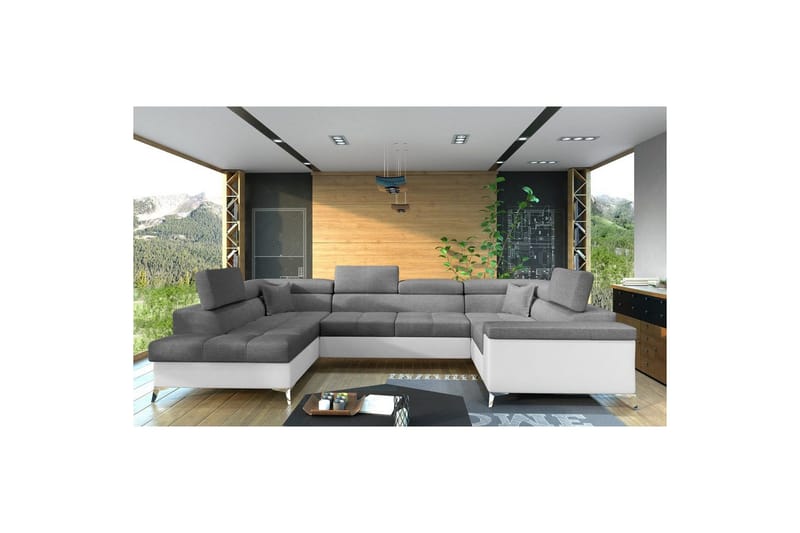 Hjørnesofa Eltap Thiago 342x208x88 cm - Sawana 05, Soft 17, Grå, Venstre - Møbler - Sofaer - Sovesofaer