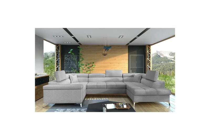 Hjørnesofa Eltap Thiago 342x208x88 cm, Sawana 21, Grå, Højre