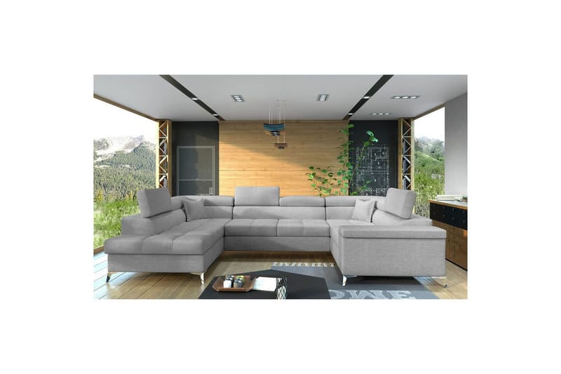 Hjørnesofa Eltap Thiago 342x208x88 cm - Sawana 21, Grå, Venstre - Møbler - Sofaer - Sovesofaer