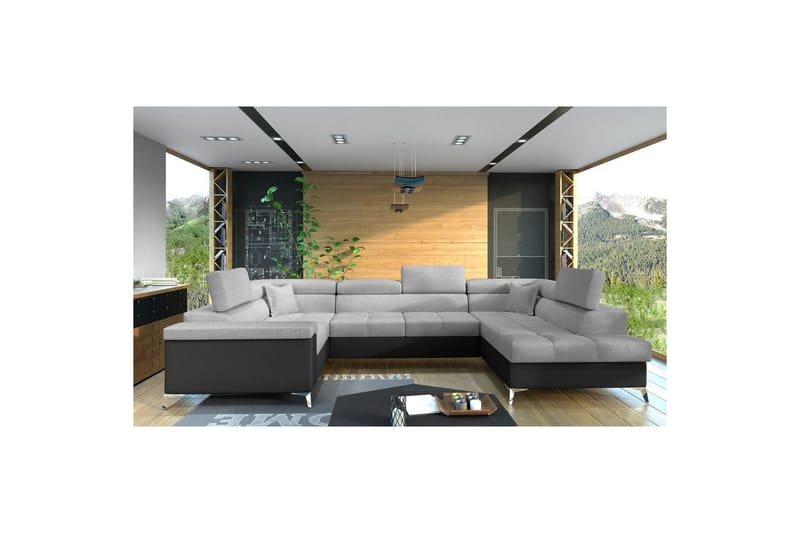 Hjørnesofa Eltap Thiago 342x208x88 cm - Sawana 21, Soft 11, Grå, Højre - Møbler - Sofaer - Sovesofaer
