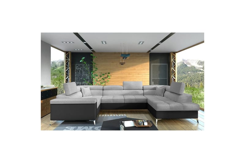 Hjørnesofa Eltap Thiago 342x208x88 cm, Sawana 21, Soft 11, Grå, Højre