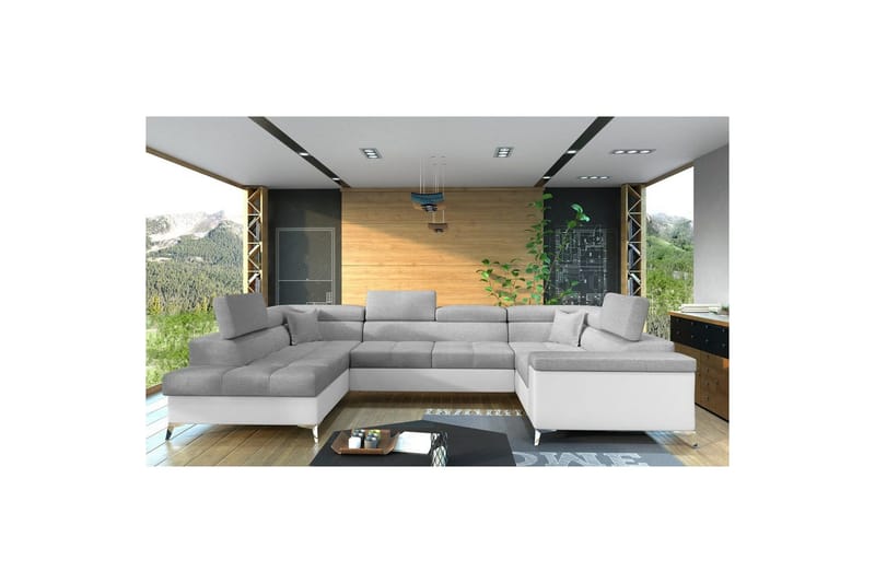 Hjørnesofa Eltap Thiago 342x208x88 cm, Sawana 21, Soft 17, Grå, Venstre