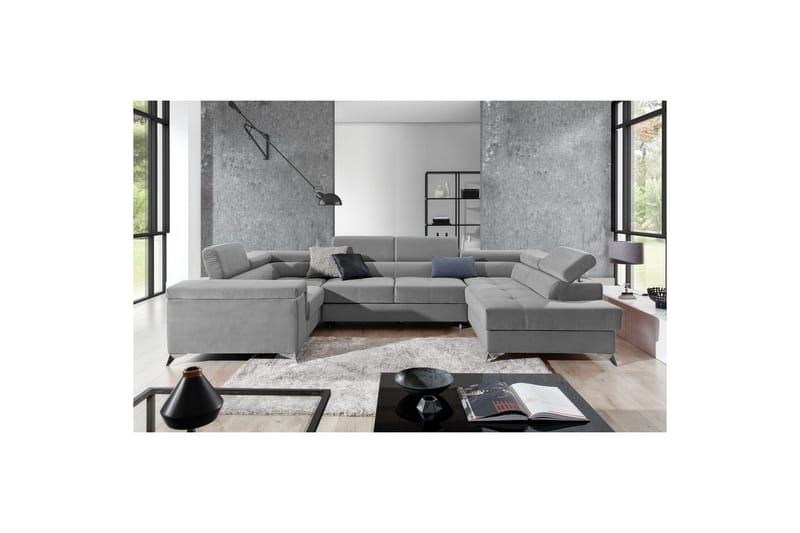 Hjørnesofa Eltap Thiago 342x208x88 cm - Paros 05, Grå, Højre - Møbler - Sofaer - Sovesofaer