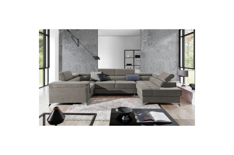Hjørnesofa Eltap Thiago 342x208x88 cm - Paros 02, Beige, Højre - Møbler - Sofaer - Sovesofaer