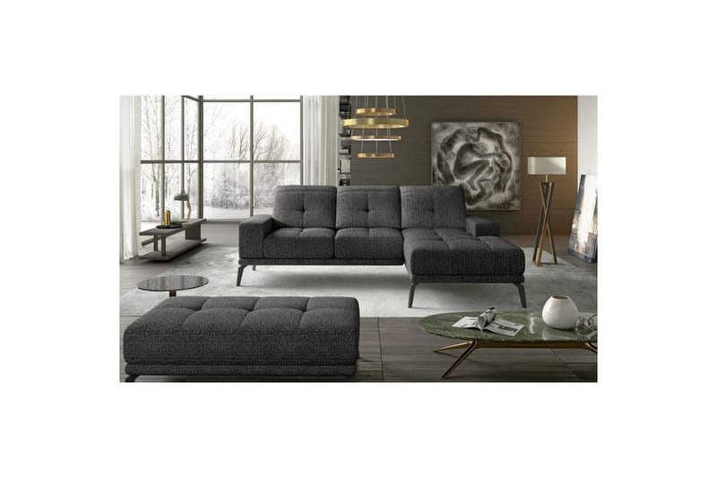 Hjørnesofa Eltap Torrense 265x175x98 cm - Berlin 02, Sort, Højre - Møbler - Sofaer - Sovesofaer