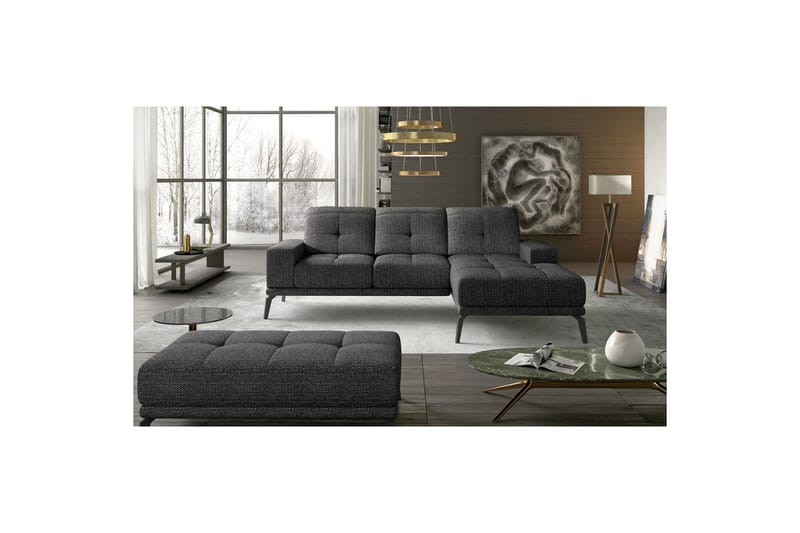 Hjørnesofa Eltap Torrense 265x175x98 cm - Berlin 02, Sort, Højre - Møbler - Sofaer - Sovesofaer