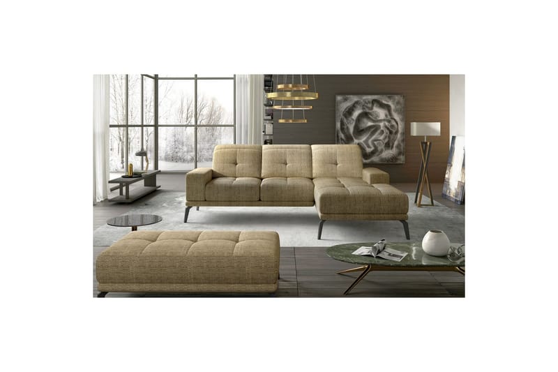 Hjørnesofa Eltap Torrense 265x175x98 cm - Berlin 03, Beige, Højre - Møbler - Sofaer - Sovesofaer