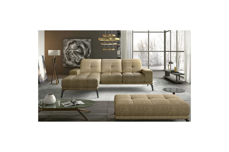 Hjørnesofa Eltap Torrense 265x175x98 cm - Berlin 03, Beige, Venstre - Møbler - Sofaer - Sovesofaer