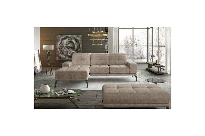 Hjørnesofa Eltap Torrense 265x175x98 cm, Dora 21, Beige, Venstre