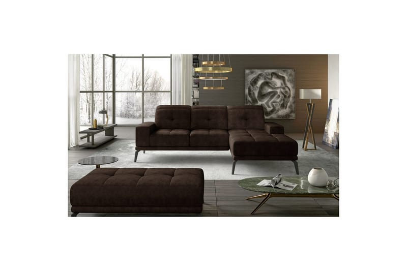 Hjørnesofa Eltap Torrense 265x175x98 cm - Dora 28, Brun, Højre - Møbler - Sofaer - Sovesofaer