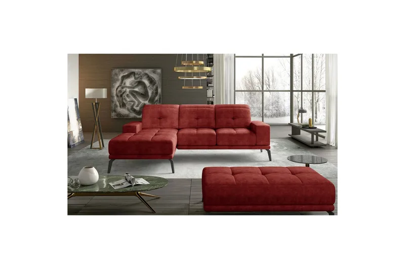 Hjørnesofa Eltap Torrense 265x175x98 cm - Dora 63, Rød, Venstre - Møbler - Sofaer - Sovesofaer