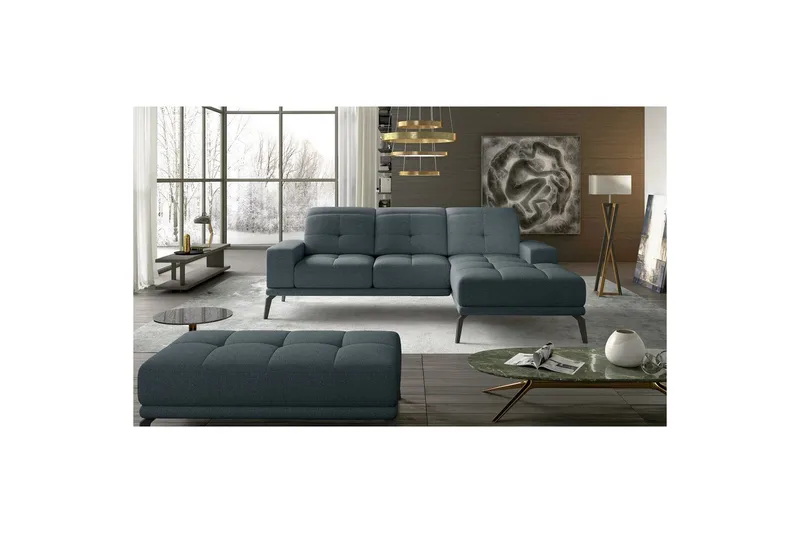 Hjørnesofa Eltap Torrense 265x175x98 cm - Grande 75, Blå, Højre - Møbler - Sofaer - Sovesofaer