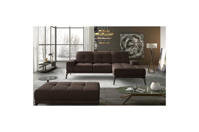 Hjørnesofa Eltap Torrense 265x175x98 cm - Jasmine 29, Brun, Højre - Møbler - Sofaer - Sovesofaer