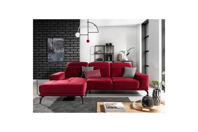 Hjørnesofa Eltap Torrense 265x175x98 cm - Kronos 02, Rød, Venstre - Møbler - Sofaer - Sovesofaer