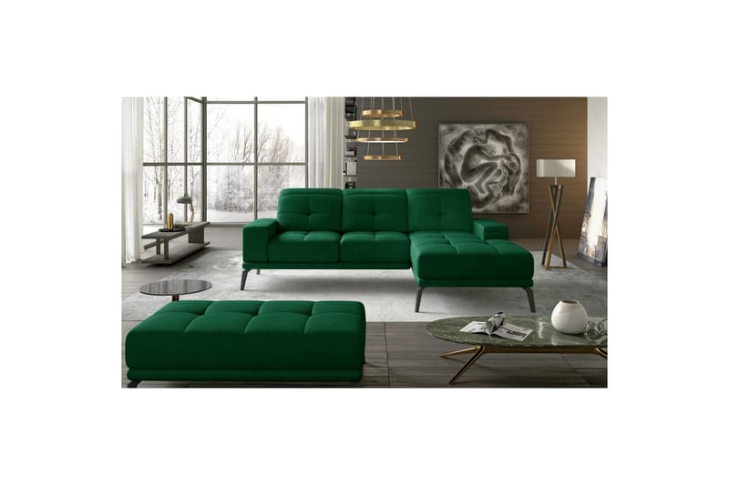 Hjørnesofa Eltap Torrense 265x175x98 cm - Kronos 19, Grøn, Højre - Møbler - Sofaer - Sovesofaer