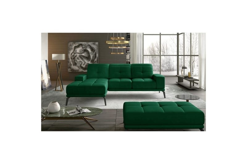 Hjørnesofa Eltap Torrense 265x175x98 cm - Kronos 19, Grøn, Venstre - Møbler - Sofaer - Sovesofaer