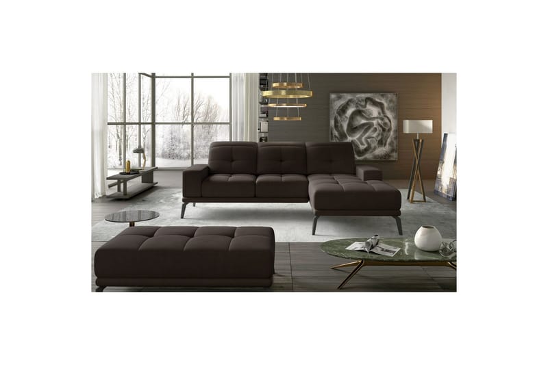 Hjørnesofa Eltap Torrense 265x175x98 cm - Monolith 29, Brun, Højre - Møbler - Sofaer - Sovesofaer