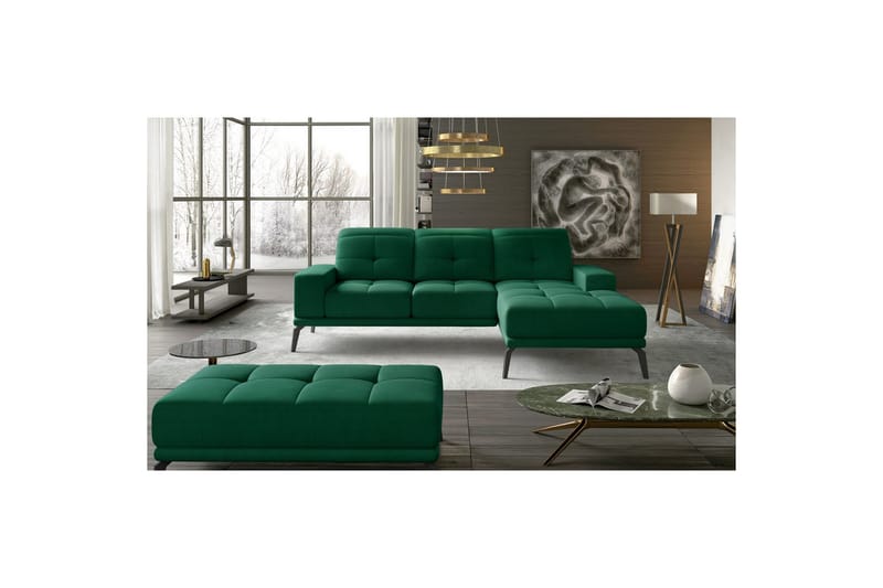 Hjørnesofa Eltap Torrense 265x175x98 cm - Monolith 37, Grøn, Højre - Møbler - Sofaer - Sovesofaer