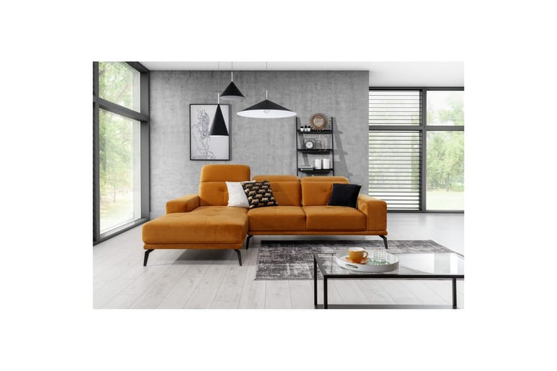 Hjørnesofa Eltap Torrense 265x175x98 cm - Monolith 48, Orange, Venstre - Møbler - Sofaer - Sovesofaer