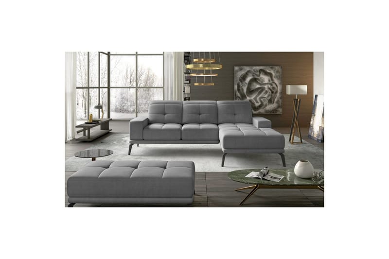 Hjørnesofa Eltap Torrense 265x175x98 cm - Monolith 84, Grå, Højre - Møbler - Sofaer - Sovesofaer
