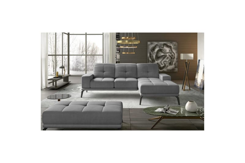 Hjørnesofa Eltap Torrense 265x175x98 cm - Monolith 84, Grå, Højre - Møbler - Sofaer - Sovesofaer