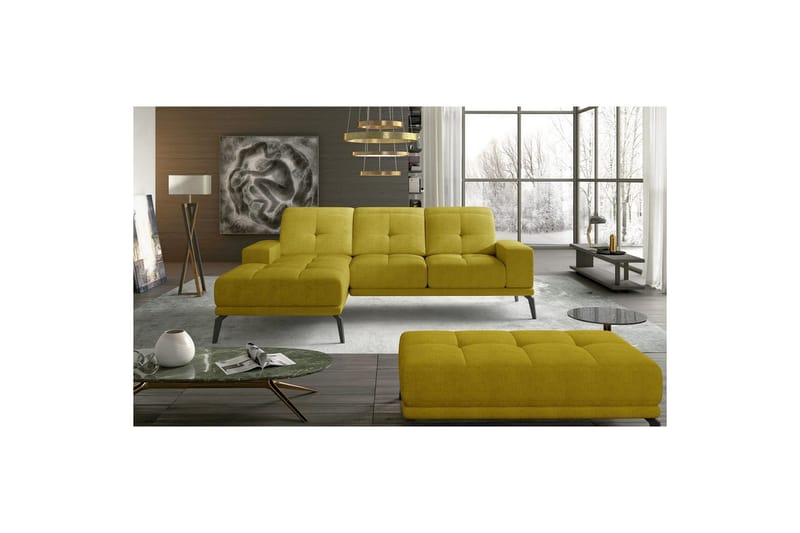 Hjørnesofa Eltap Torrense 265x175x98 cm, Omega 68, Gul, Venstre