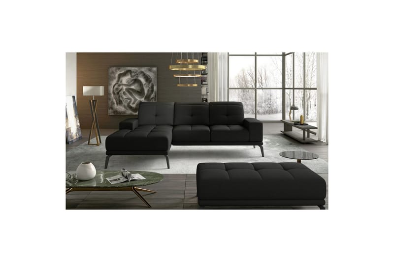 Hjørnesofa Eltap Torrense 265x175x98 cm - Sawana 14, Sort, Venstre - Møbler - Sofaer - Sovesofaer