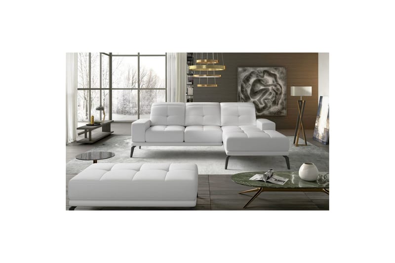 Hjørnesofa Eltap Torrense 265x175x98 cm - Soft 17, Hvid, Højre - Møbler - Sofaer - Sovesofaer