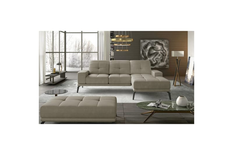 Hjørnesofa Eltap Torrense 265x175x98 cm - Paros 02, Beige, Højre - Møbler - Sofaer - Sovesofaer