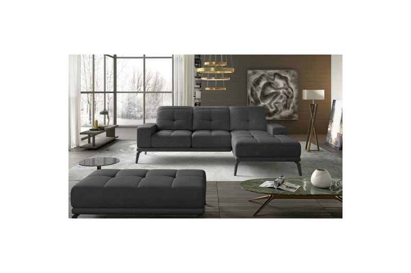 Hjørnesofa Eltap Torrense 265x175x98 cm - Paros 06, Grå, Højre - Møbler - Sofaer - Sovesofaer