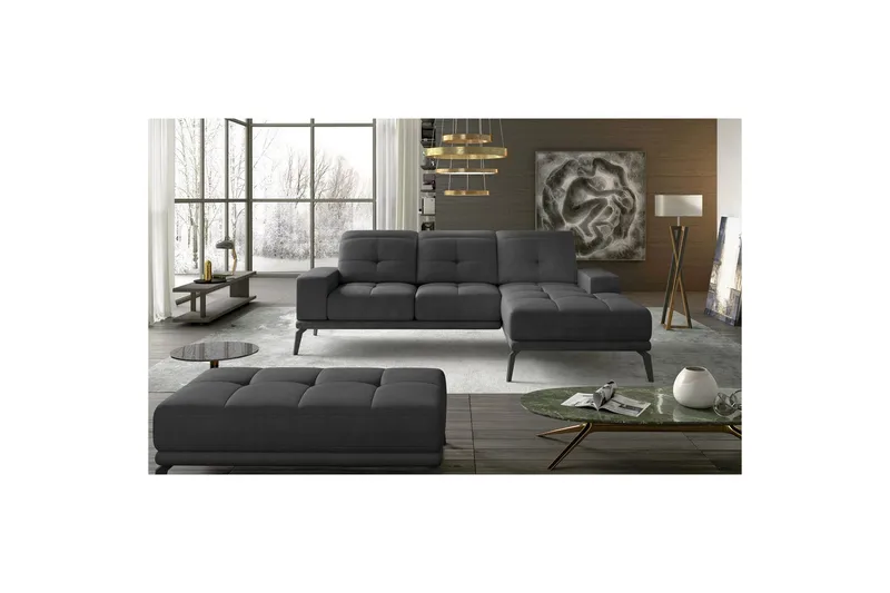 Hjørnesofa Eltap Torrense 265x175x98 cm - Paros 06, Grå, Højre - Møbler - Sofaer - Sovesofaer