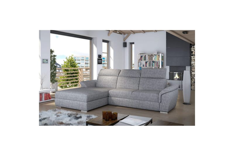 Hjørnesofa Eltap Trevisco 272x216x100 cm - Berlin 01, Grå, Venstre - Møbler - Sofaer - Sovesofaer