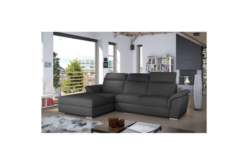 Hjørnesofa Eltap Trevisco 272x216x100 cm - Inari 96, Mørkegrå, Venstre - Møbler - Sofaer - Sovesofaer