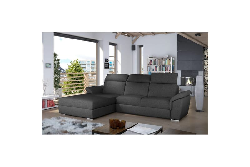 Hjørnesofa Eltap Trevisco 272x216x100 cm, Inari 96, Mørkegrå, Venstre