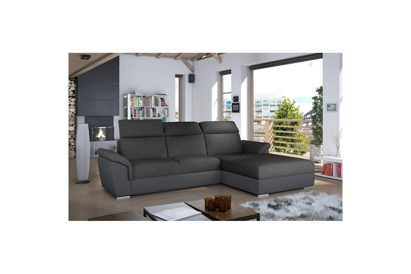 Hjørnesofa Eltap Trevisco 272x216x100 cm - Inari 96, Soft 29, Mørkegrå, Højre - Møbler - Sofaer - Sovesofaer