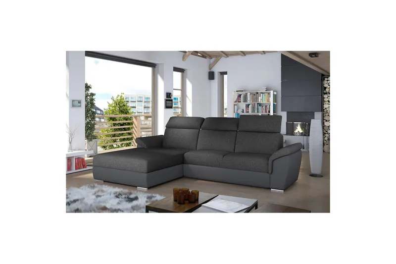 Hjørnesofa Eltap Trevisco 272x216x100 cm - Inari 96, Soft 29, Mørkegrå, Venstre - Møbler - Sofaer - Sovesofaer