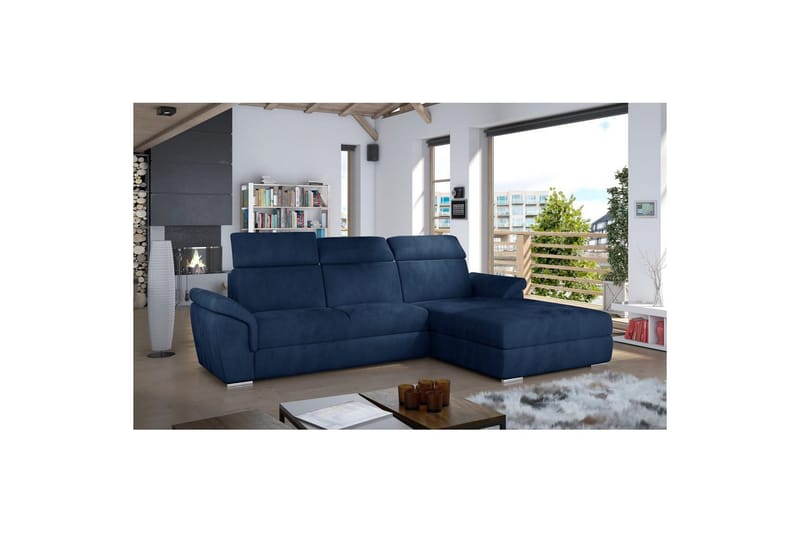 Hjørnesofa Eltap Trevisco 272x216x100 cm - Kronos 09, Mørkeblå, Højre - Møbler - Sofaer - Sovesofaer