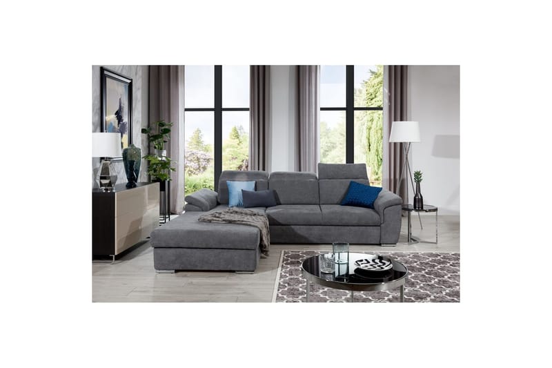 Hjørnesofa Eltap Trevisco 272x216x100 cm - Omega 13, Grå, Venstre - Møbler - Sofaer - Sovesofaer