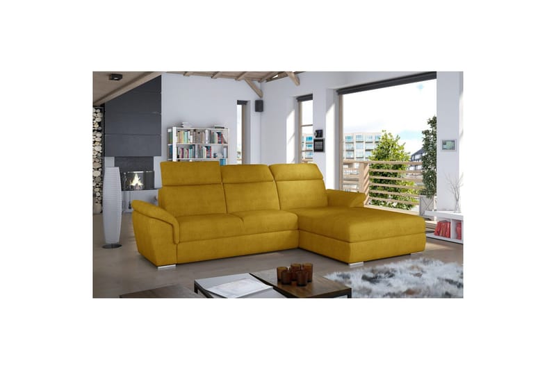 Hjørnesofa Eltap Trevisco 272x216x100 cm - Omega 68, Gul, Højre - Møbler - Sofaer - Sovesofaer