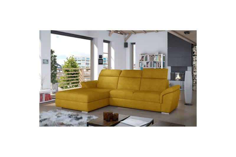 Hjørnesofa Eltap Trevisco 272x216x100 cm, Omega 68, Gul, Venstre
