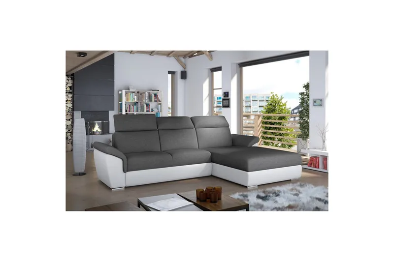 Hjørnesofa Eltap Trevisco 272x216x100 cm - Sawana 05, Soft 17, Mørkegrå, Højre - Møbler - Sofaer - Sovesofaer