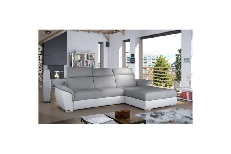 Hjørnesofa Eltap Trevisco 272x216x100 cm - Sawana 21, Soft 17, Grå, Højre - Møbler - Sofaer - Sovesofaer